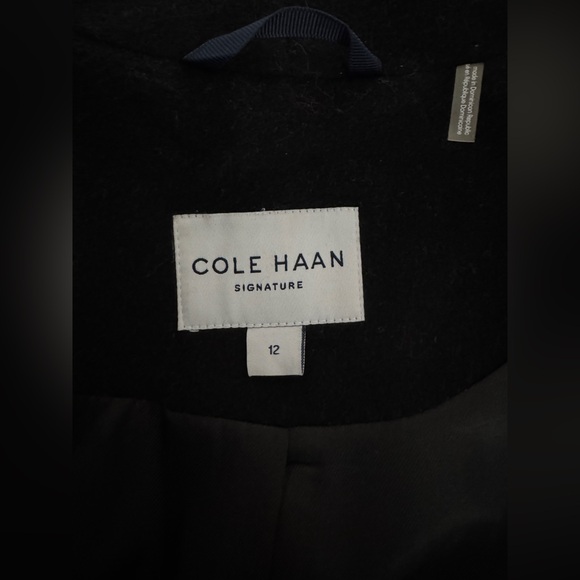 Cole Haan Women's Signature Wool Blend Wrap Coat Black Size 12 - Picture 13 of 16